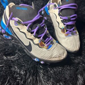 Nike React Sneakers with Black and Purple Highlights